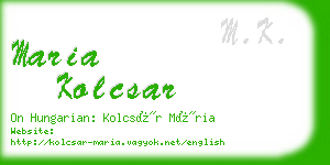 maria kolcsar business card